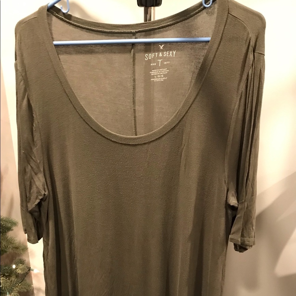 Green scoop AE dress large
